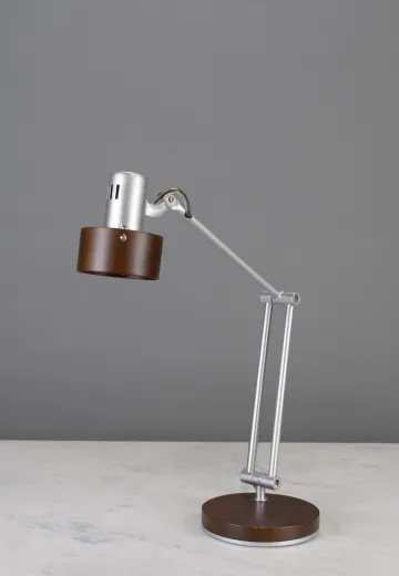 Silver & Bronze Accented Desk Lamp