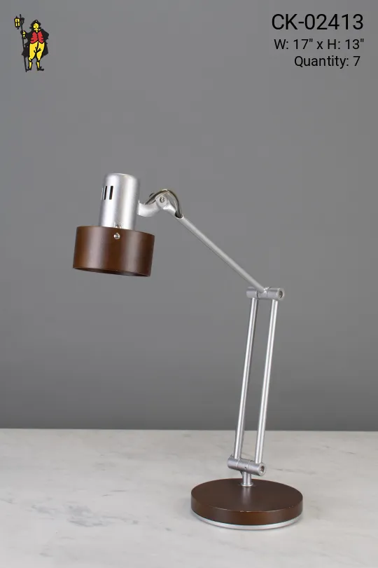 Silver & Bronze Accented Desk Lamp