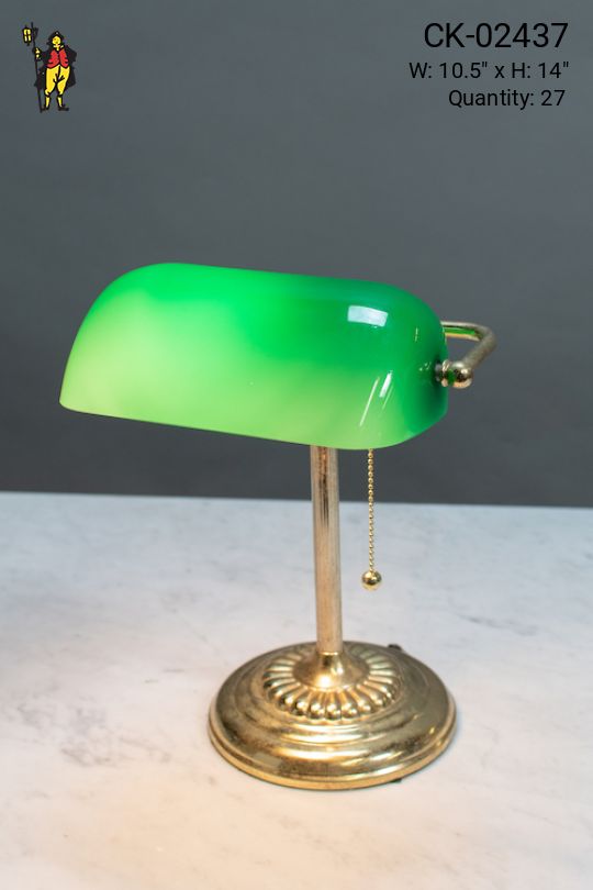 Traditional Banker's Lamp w/Green Shade (Also Available in Amber)