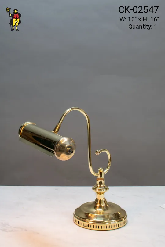 Curved Arm Brass Desk Lamp