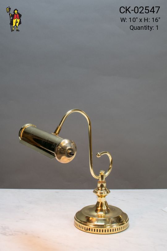 Curved Arm Brass Desk Lamp