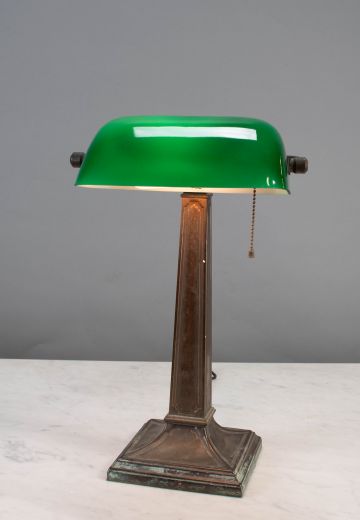 Bronze Banker's Lamp