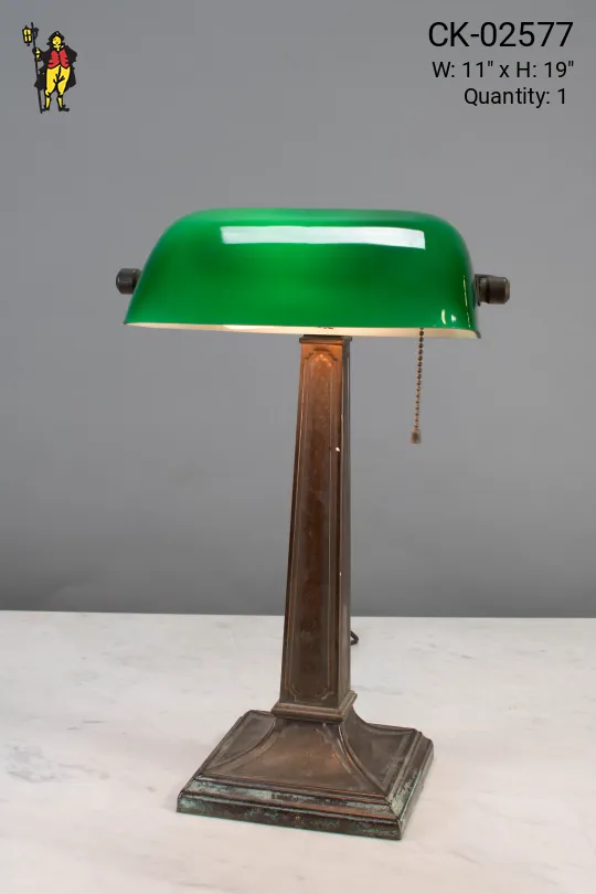 Bronze Banker's Lamp
