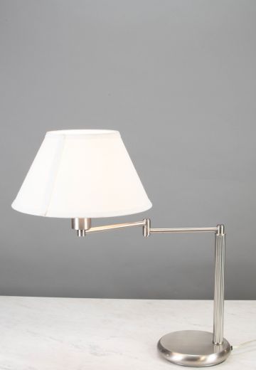 Swing Arm Nickel Table Lamp