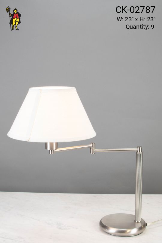 Swing Arm Nickel Table Lamp