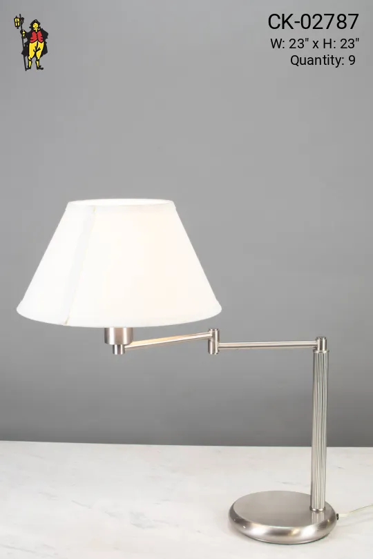 Swing Arm Nickel Table Lamp