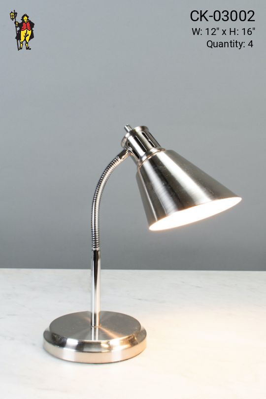 Silver Desk Lamp w/Bullet Reflector Shade