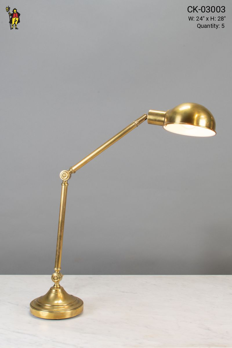 Tall Adjustable Brass Desk Lamp Desk Lamps Collection City Knickerbocker Lighting Rentals