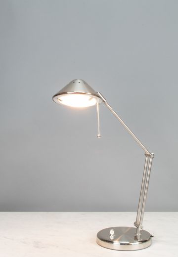 Silver Adjustable Halogen Desk Lamp