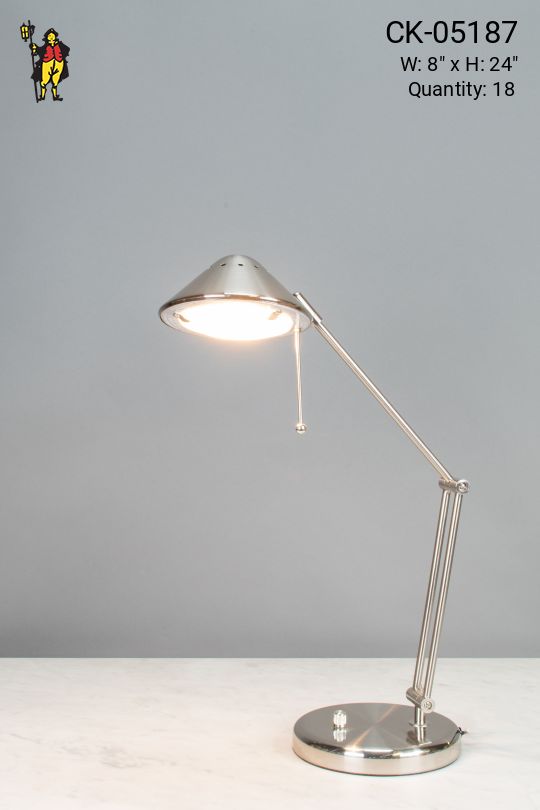 Silver Adjustable Halogen Desk Lamp