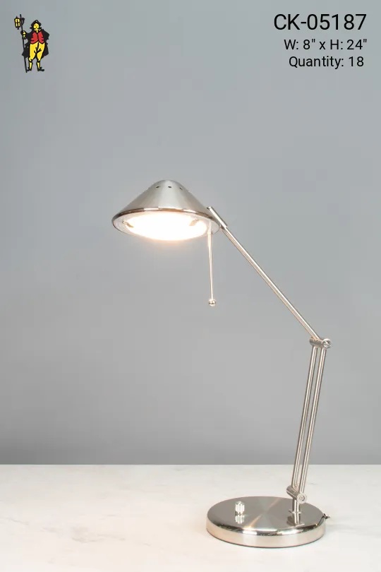 Silver Adjustable Halogen Desk Lamp