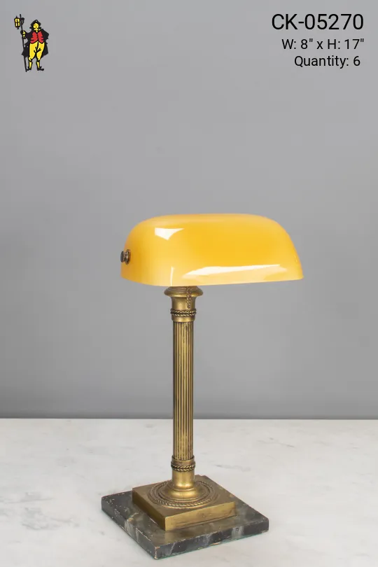 Collumn Banker's Table Lamp