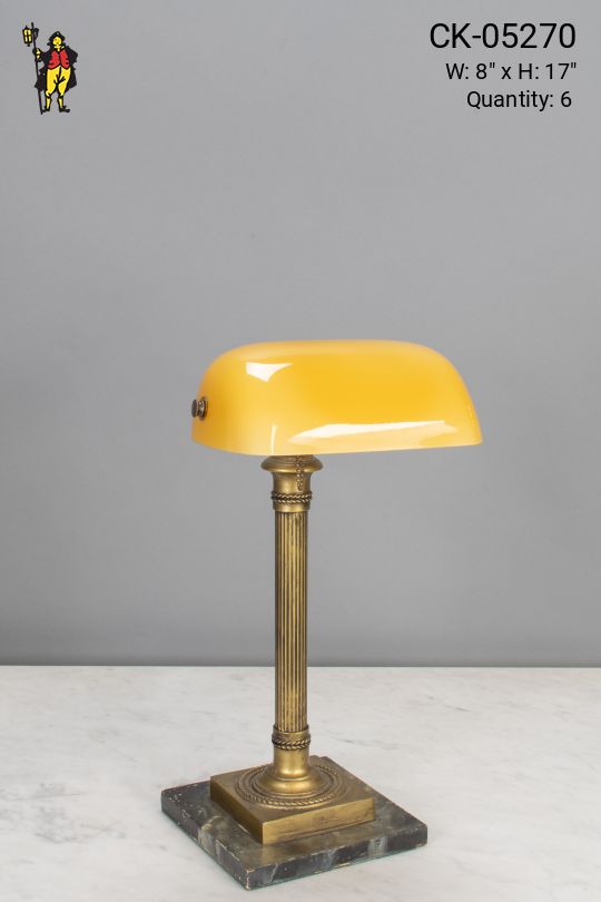 Collumn Banker's Table Lamp