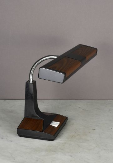 Black w/Wooden Grain Fluorecent Adjustable Desk Lamp