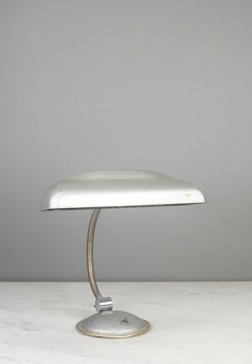 Old Nickel Gooseneck Desk Lamp