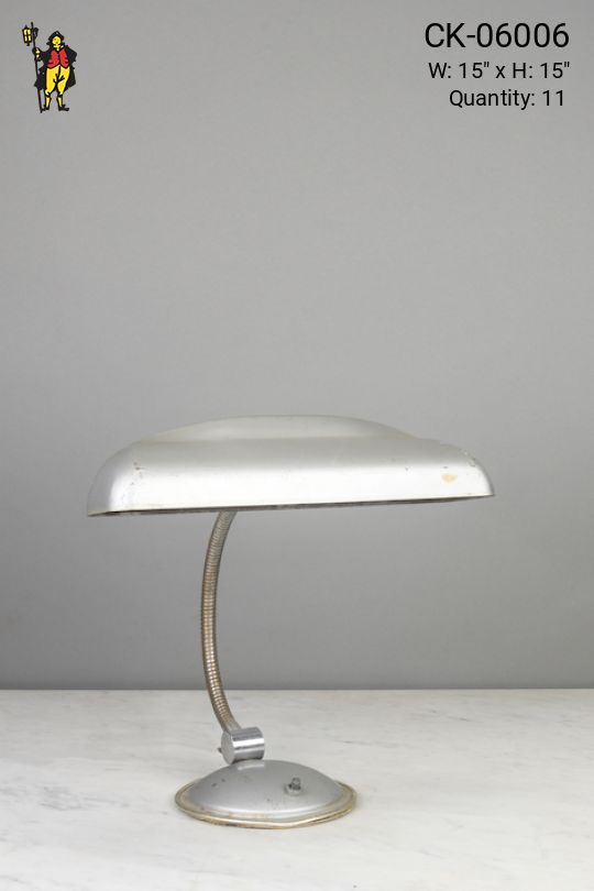 Old Nickel Gooseneck Desk Lamp