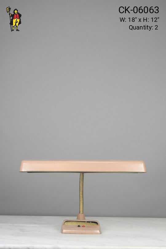 Fluorecent Mid Century Pink & Gold Desk Lamp