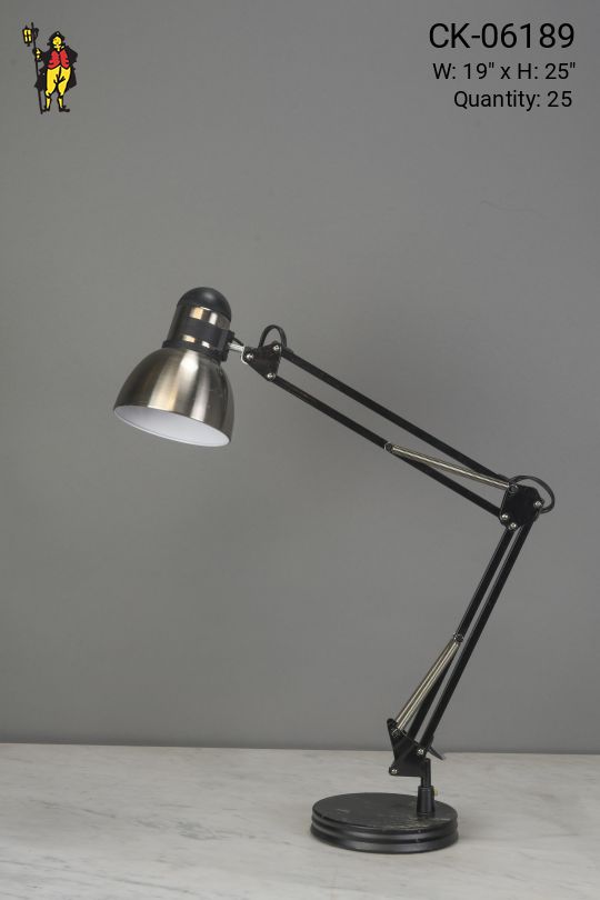 Adjustable Silver & Black Desk Lamp