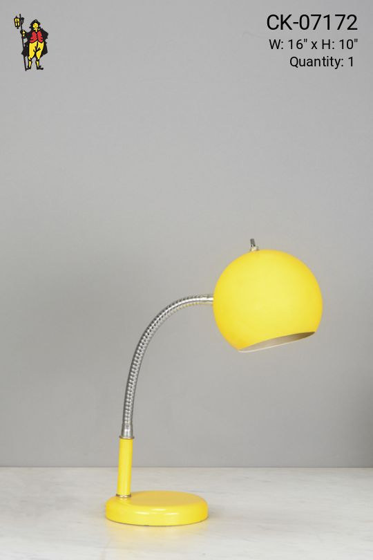 Yellow Mid Century Modern Gooseneck Desk Lamp