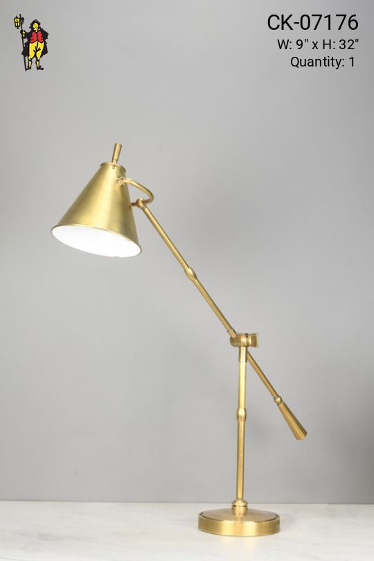 Adjustable Arm Brass Desk Lamp
