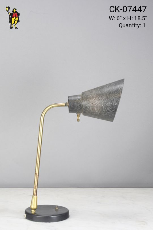 Mid Century Brass & Black Desk Lamp