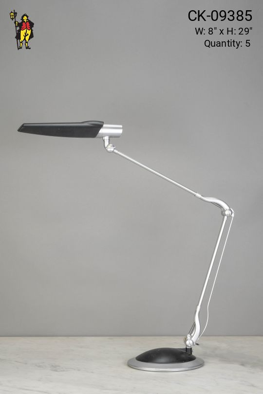 Fluorescent Adjustable Silver & Black Desk Lamp