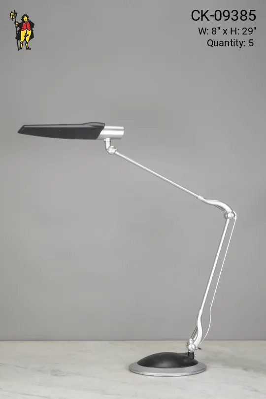 Fluorescent Adjustable Silver & Black Desk Lamp