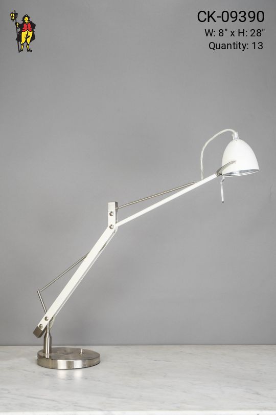Adjustable Halogen White Desk Lamp