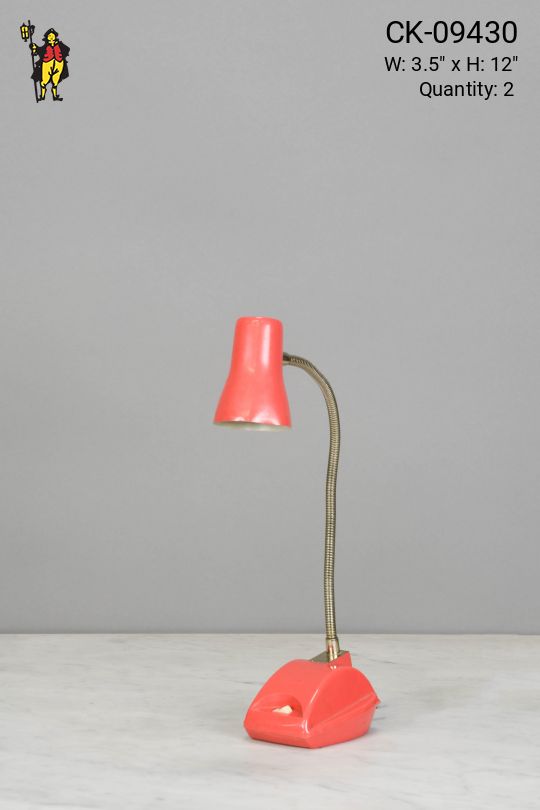 Orange Small Gooseneck Desk Lamp