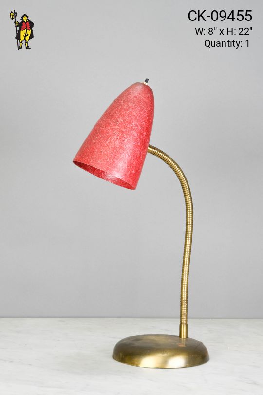 Red Shaded Gooseneck Desk Lamp