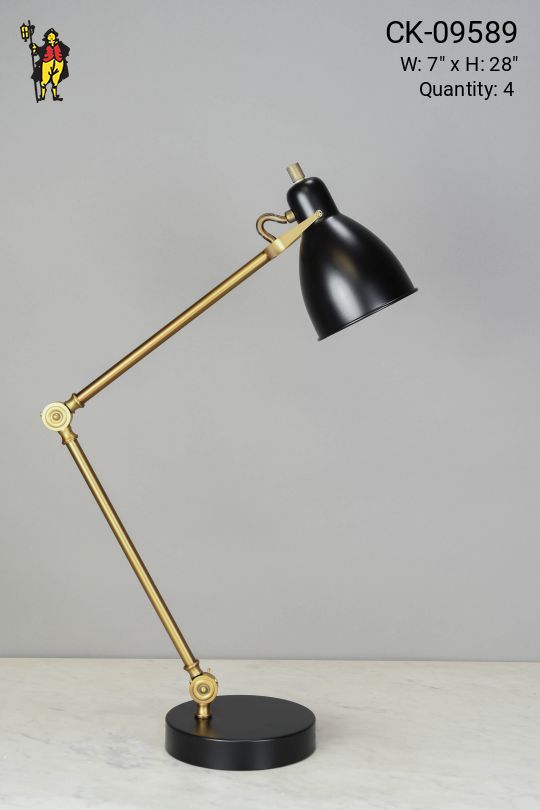 Matte Black & Brass Adjustable Desk Lamp