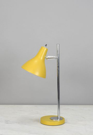 Yellow Metal Shaded Adjustable Desk Lamp