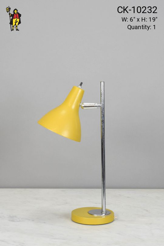 Yellow Metal Shaded Adjustable Desk Lamp