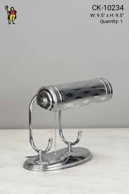 Polished Nickel Patterned Desk Lamp
