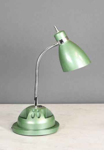 Green Gooseneck Organizer Desk Lamp
