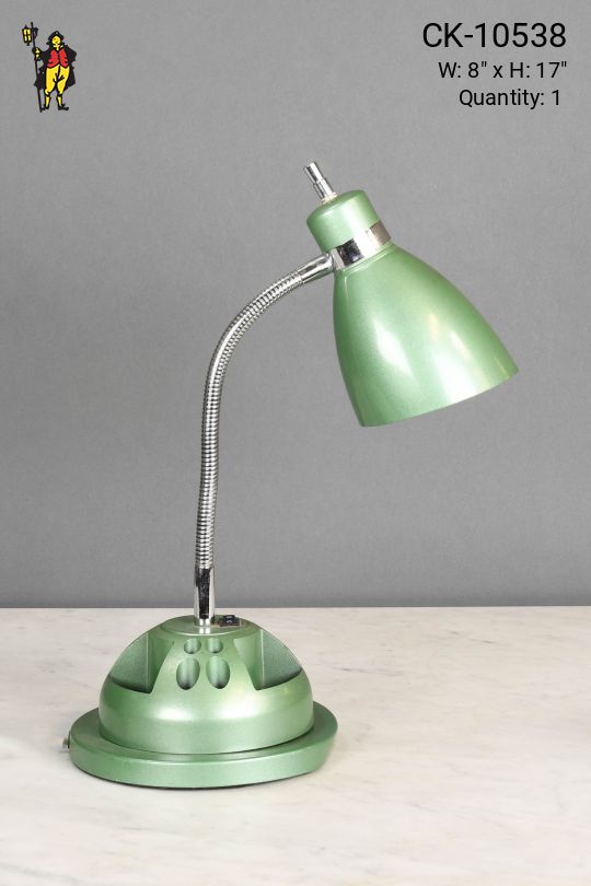 Green Gooseneck Organizer Desk Lamp