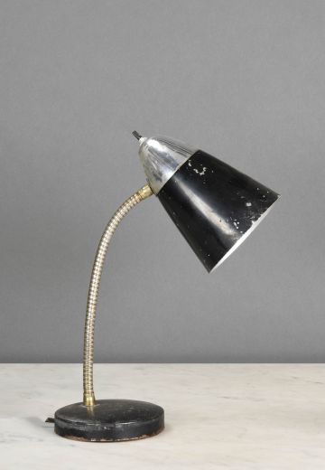 Distressed Black Adjustable Gooseneck Desk Lamp