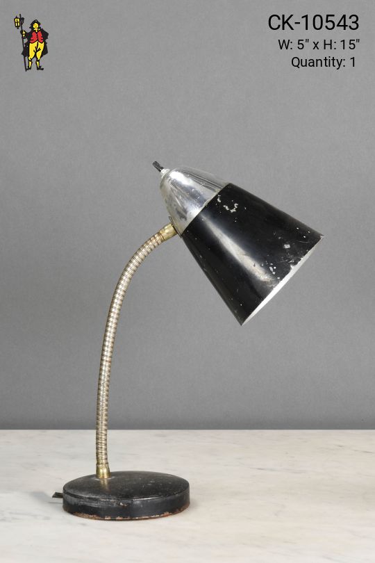 Distressed Black Adjustable Gooseneck Desk Lamp