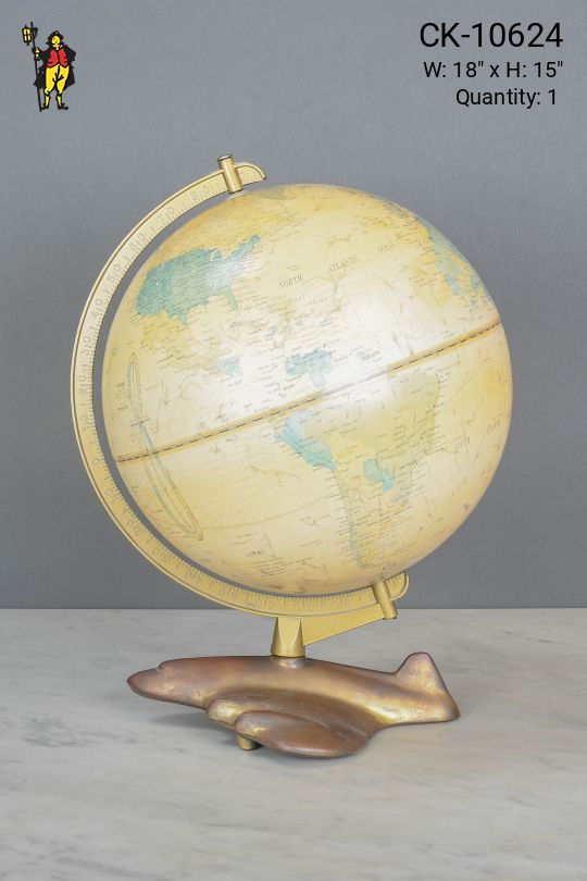 Airplane Atlas Globe Table Lamp