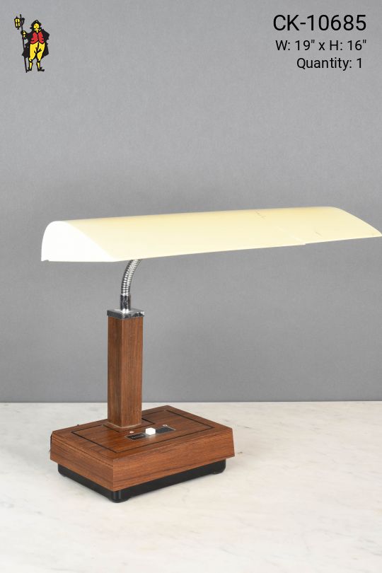 Wood & Plastic Gooseneck Fluorescent Desk Lamp