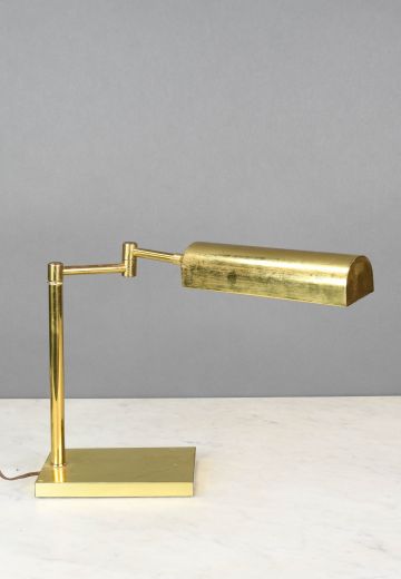 Modern Swing Arm Polished Brass Desk Lamp