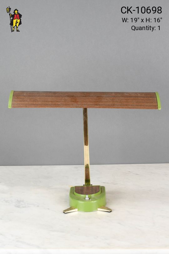 Fluorescent Wooden & Green Desk Lamp