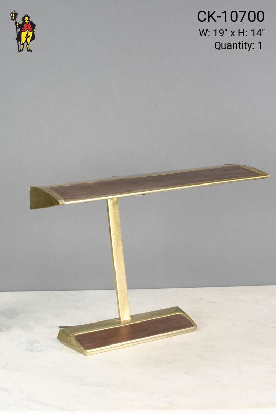 Brass & Wooden Fluorescent Desk Lamp