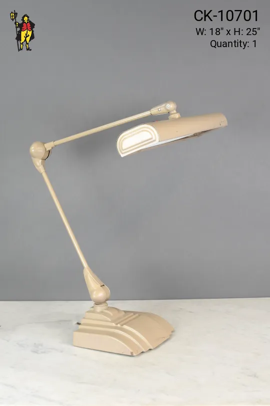 Adjustable Beige Fluorescent Desk Lamp