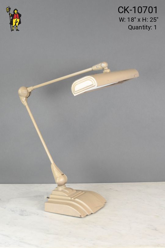Adjustable Beige Fluorescent Desk Lamp