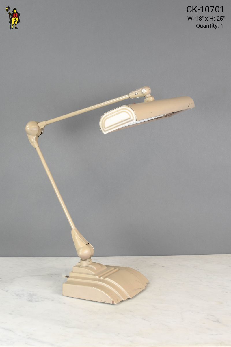 Adjustable Beige Fluorescent Desk Lamp Desk Lamps Collection City Knickerbocker Lighting Rentals