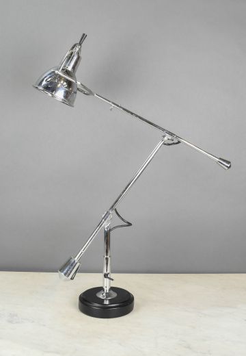 Large Polished Chrome Modern Desk Lamp
