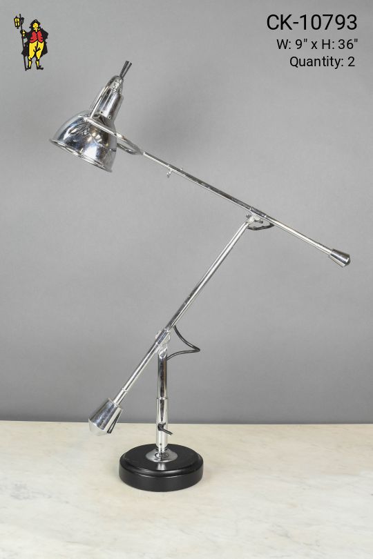 Large Polished Chrome Modern Desk Lamp
