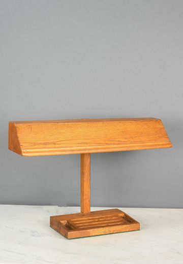 Wooden Fluorescent Bank Lamp
