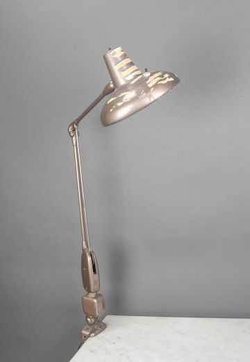 Round Shaded Distressed Clamp Desk Lamp